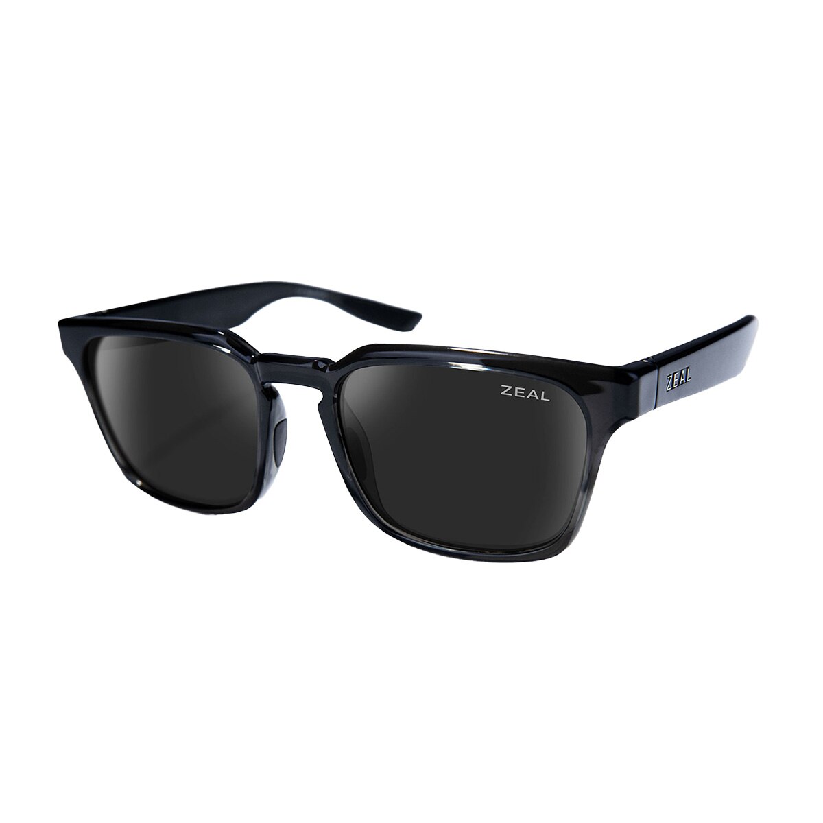 Zeal Whittier Sunglasses Polarized in Transparent Dark Grey with Ellume Dark Grey